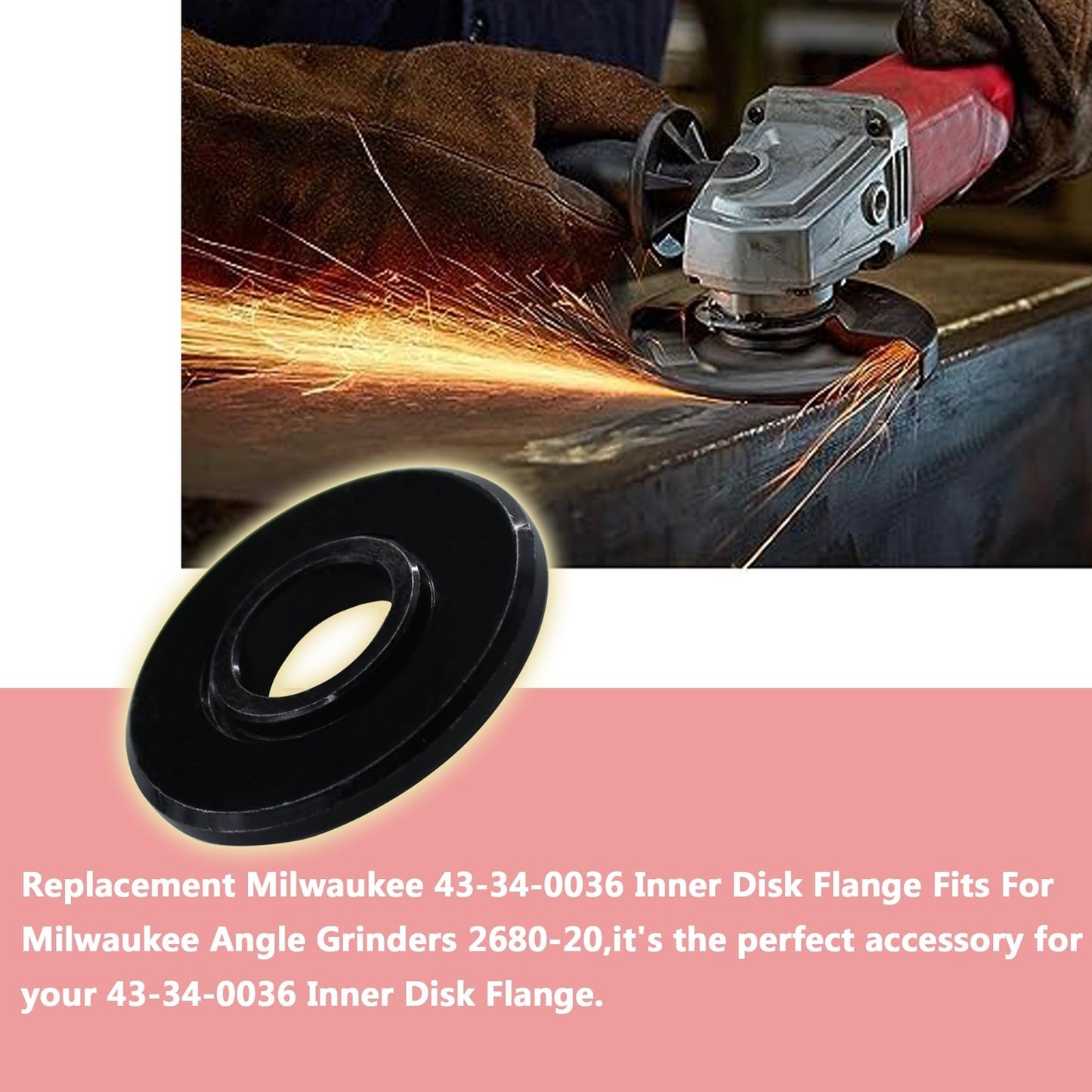 2 Pieces Inner Disk Flange 43-34-0036 for Milwaukee Angle Grinder
