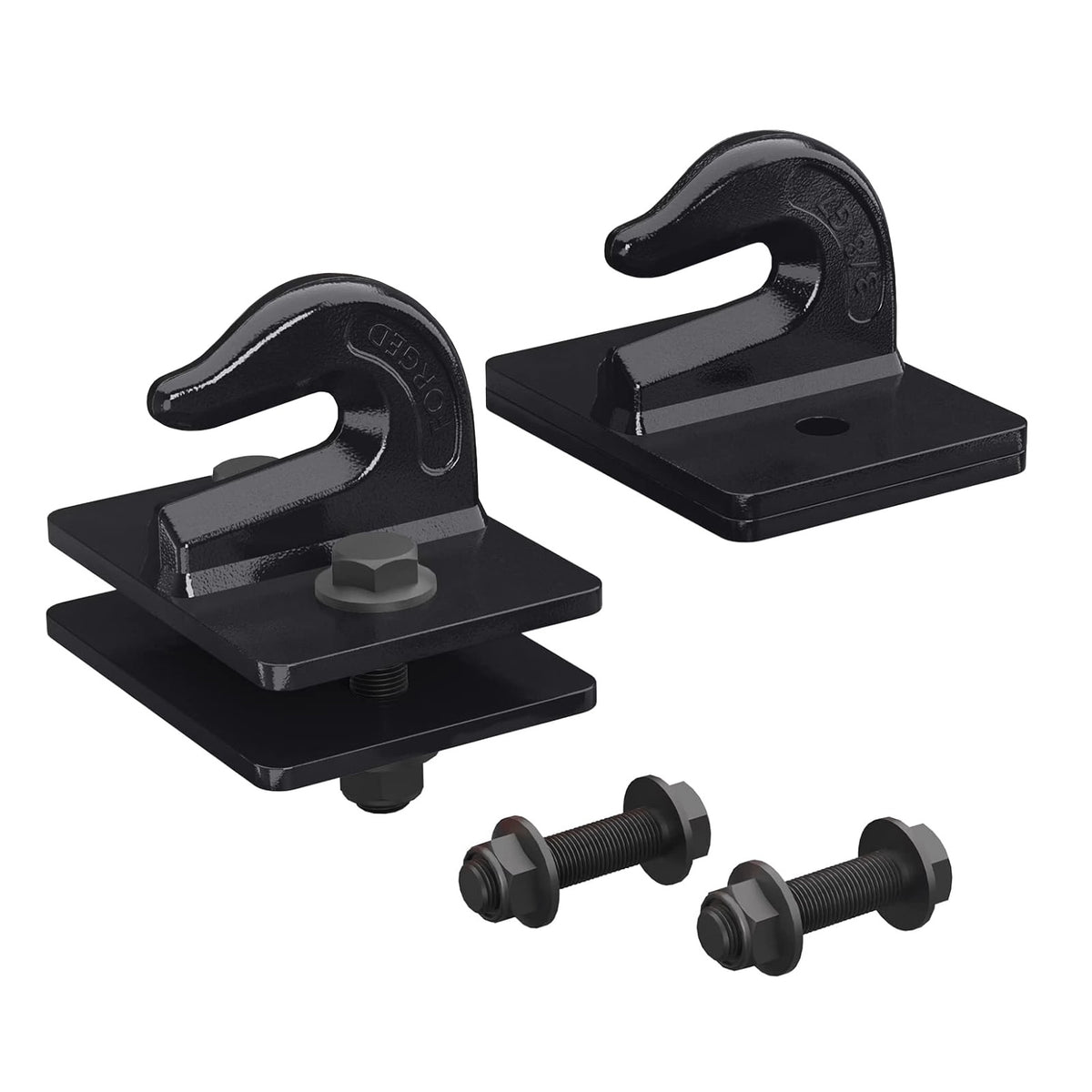 2 Pack 3/8" Tractor Bucket Grab Hook with Backer Plate for Tractor Bucket RV UTV Truck - KUDUPARTS
