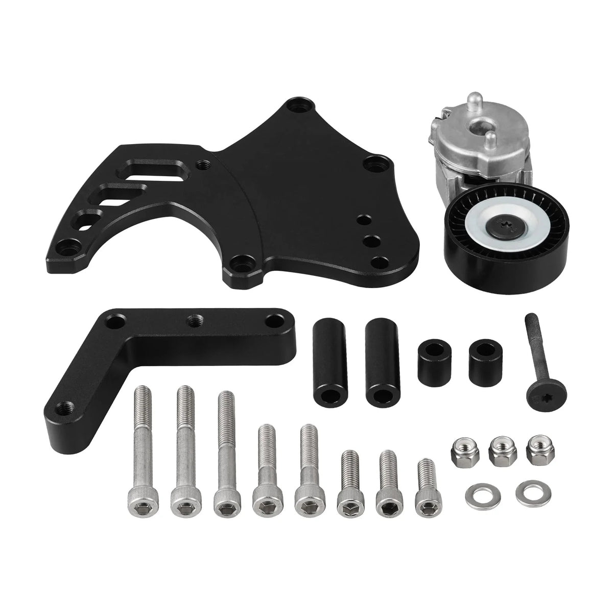 A/C Compressor Bracket TD944-Silver-T for GM Engine LSX LS1 LS2 LS3 LS6 L76 Sanden 508 709 - KUDUPARTS
