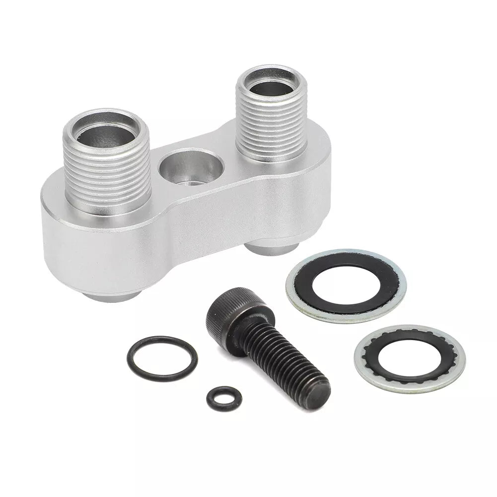 AC Compressor Billet Straight Adapter Fitting CNC Aluminum Rebuild for LS GM R4 - KUDUPARTS