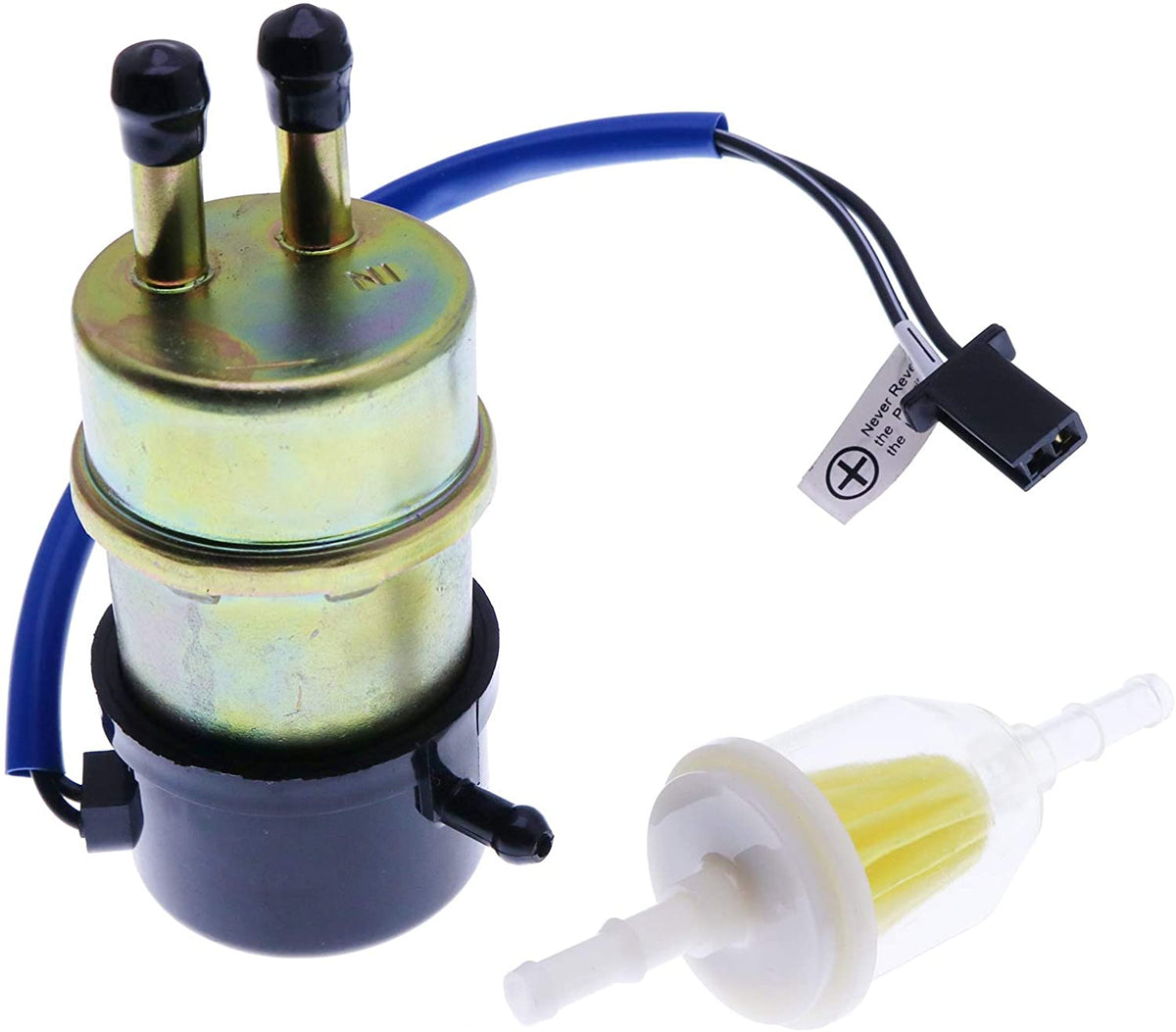 Electric Fuel Pump Kit with 16710-HA7-672 with Fuel Filter AM116304 Compatible with Honda Fourtrax 86-89 TRX-350 TRX-350D TRX 350 350D 4x4 FourTrax Foreman 350 1986-1989 - KUDUPARTS