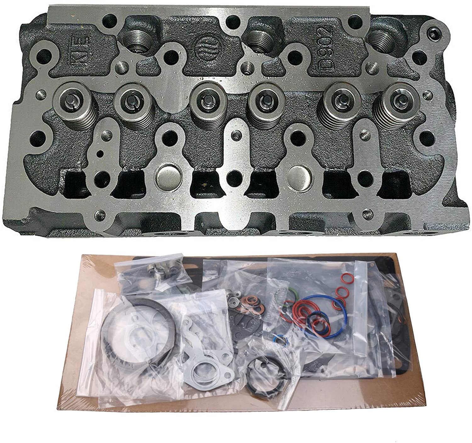 D902 Complete Cylinder Head with Valves & Full Gasket Fit for Kubota RTV900G RTV900G9 RTV900R RTV900R6 RTV900R9 RTV900T RTV900T5 RTV900T6 RTV900W RTV900W6 RTV900W6SE RTV900W9 RTV900W9 - KUDUPARTS