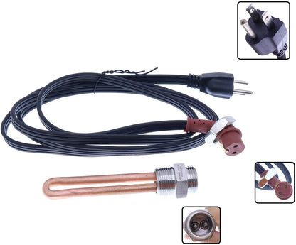 3500043 Engine Block Heater for Ford/Mercury/Lincoln/International/Caterpillar/Detroit/Hino/Mack/Nissan 3/4" NPT Thread/CSA Approved / 120 Volts / 1000 Watts - KUDUPARTS
