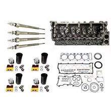Cylinder Head W/Valves + Overhaul Gasket + Liner Kit + Glow Plugs For Isuzu 4.8L 4HE1 4HE1-TC - KUDUPARTS