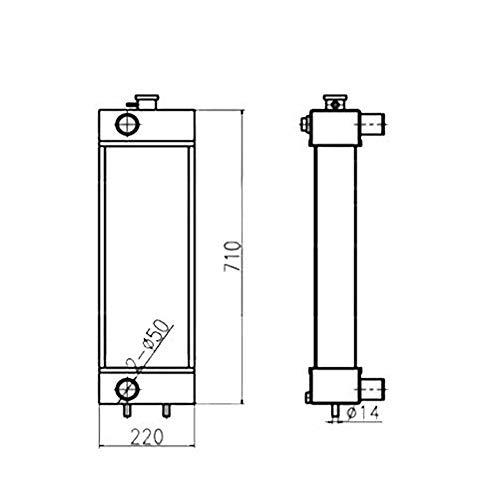 22M-03-31330 Radiator for Komatsu PC40MR-3 PC45MR-3 PC55MR-3 Excavator - KUDUPARTS