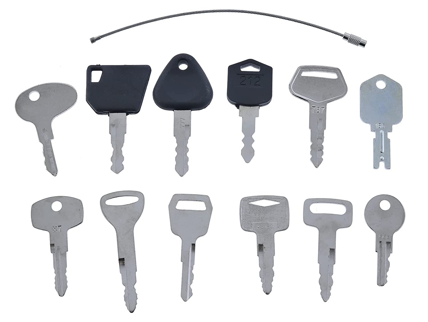 11 Forklift Keys Master Set for Yale Cat Clark Komatsu Toyota Doosan Nissan Hyster JCB Mitsubishi - KUDUPARTS