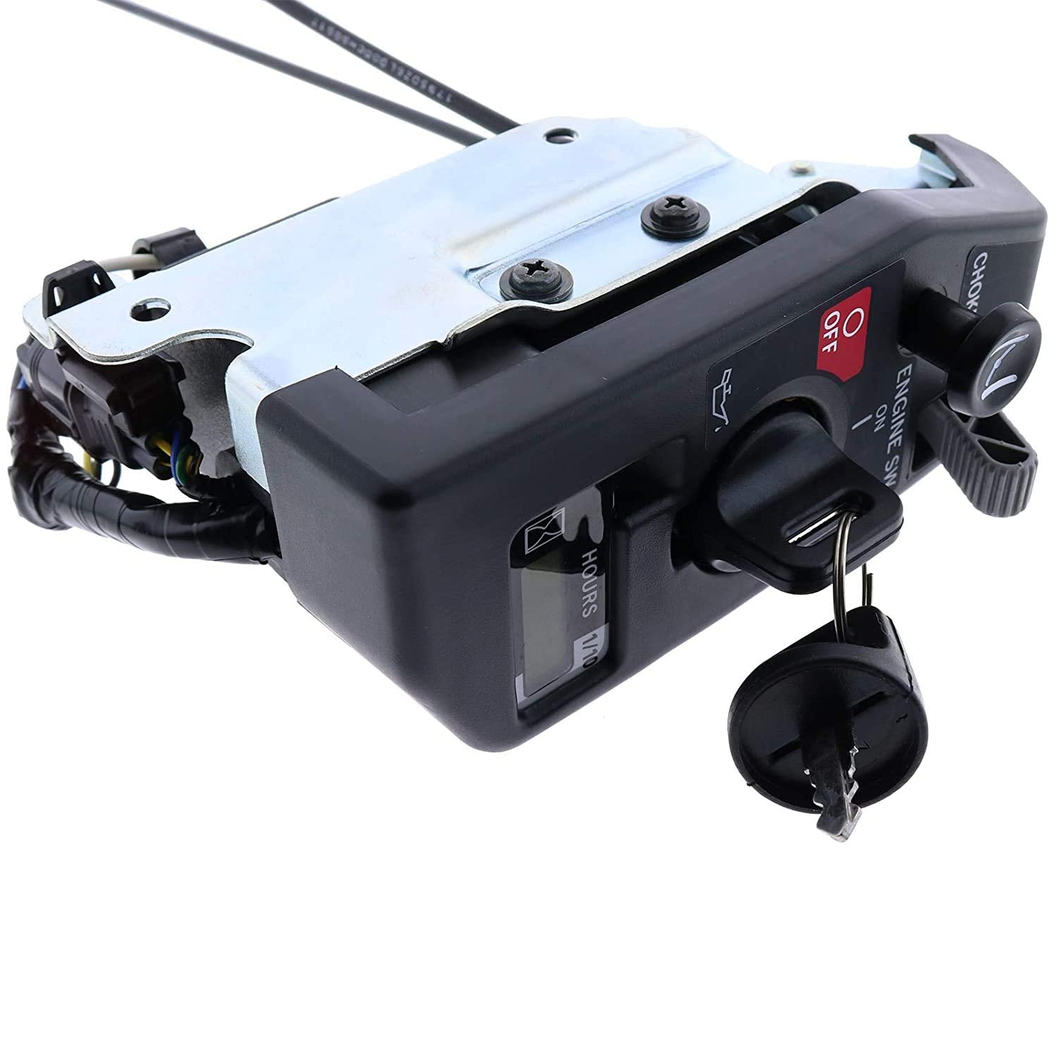 Ignition Starter Switch Control Box Assy with 2 Keys and 2 Throttle Cables for Honda GX630 GX690 10KW Double Cylinder Gasoline Generator - KUDUPARTS