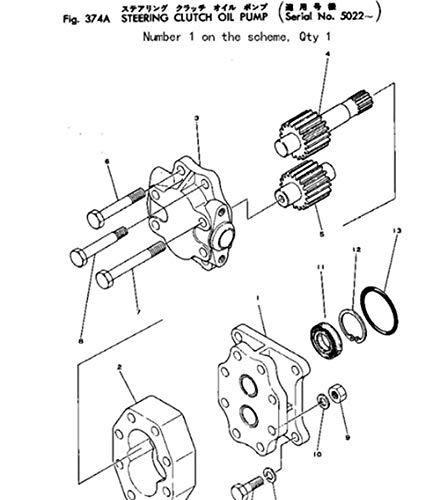 Steering Clutch Oil Pump 07428-71200 07428-71201 07428-71202 Fit for Komatsu Crawler Loader D75S-2 Graders GD37-6H - KUDUPARTS