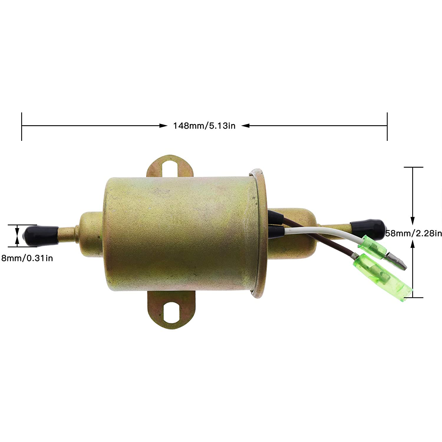 8mm Electric Fuel Pump E11005 4011545 4011492 4010658 4170020 Compatible with Polaris Ranger 1999-2012 Ranger 400 500 - KUDUPARTS