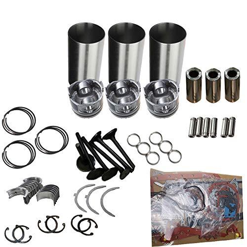 Rebuild Kit D662 Piston Ring Liner Kit+Gasket Kit+ Bearing Set for Kubota Engine - KUDUPARTS