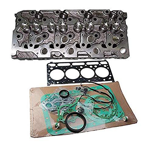 Cylinder Head 1J860-03040 with Valves for Kubota V2003-M V2203-M V2403 In-Direct Injection Engine with Gasket Kit - KUDUPARTS