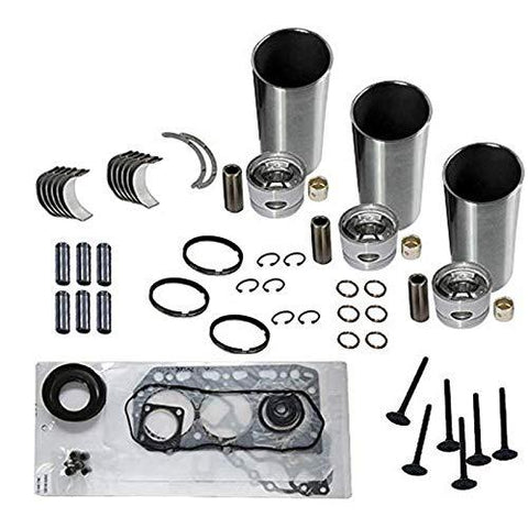 Overhaul Rebuild Kit with Liner Sleeves for Kubota D1005 Engine B21 B2100DT B2100HST-D B2100HST-DB B7500DT B7500HSB B7510DT B7510DTN B7510HSD