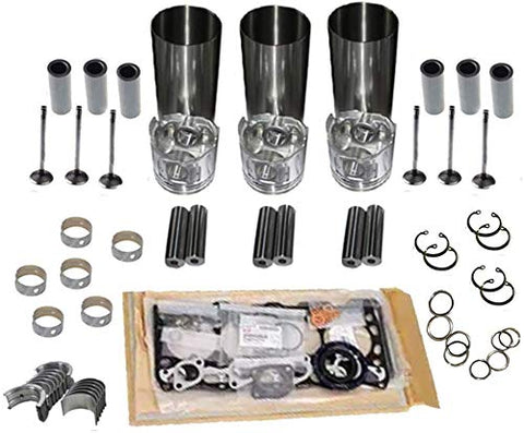 Rebuild Kit Piston Ring Liner Kit+Gasket Kit+ Bearing Set For Kubota D662 Engine - KUDUPARTS