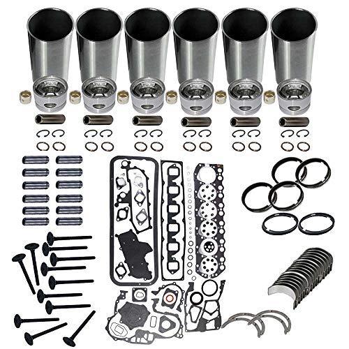 Compatible with NI4 Rebuild Overhaul Kit with Bearings Cylinder Liner Piston Rings Full Gasket Set Engine Valves Kit for Diesel Engine - KUDUPARTS