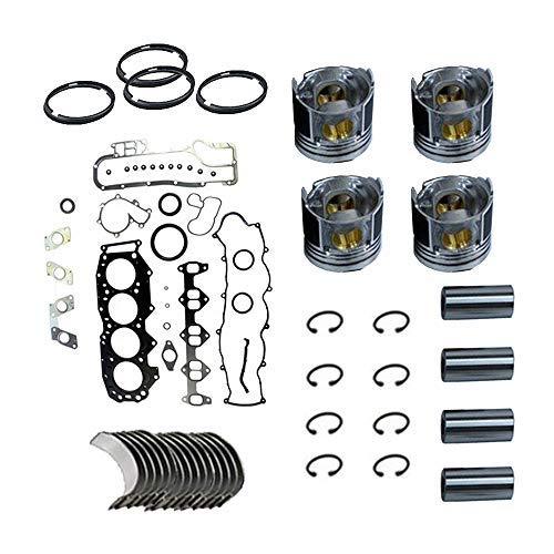 Gasket Set+Piston+Ring+Bearings+Washer for Toyota 3L Toyoace HiLuxe HiAce Van - KUDUPARTS