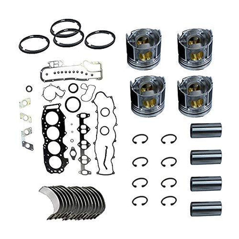 Gasket Set+Piston+Ring+Bearings+Washer for Toyota 3L Toyoace HiLuxe HiAce Van - KUDUPARTS