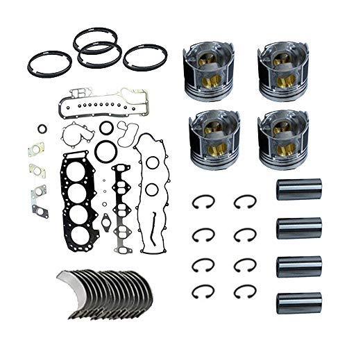 Gasket Set+Piston+Ring+Bearings+Washer for Mitsubishi 4M40 PAJERO TRITON MK NM - KUDUPARTS