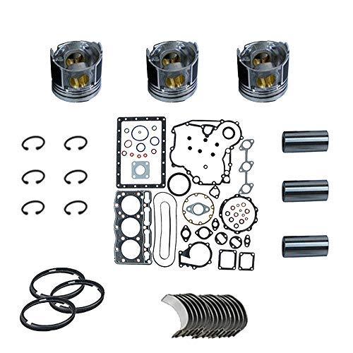 Gasket Set+Piston+Ring+Bearings+Washer for Kubota D750 Engine B5200D B5200E - KUDUPARTS