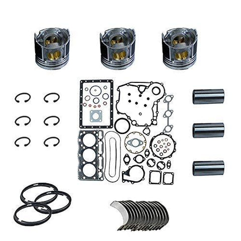 Gasket Set+Piston+Ring+Bearings+Washer for Kubota D1402 DI Engine L2550DT L2550 - KUDUPARTS