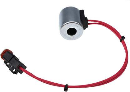 Solenoid Valve Coil 130-0013 6031971 C01-12-DTM-10 compatible with Caterpillar Backhoe Loader 416C 416D 420D 424D 426C 428C 428D 430D 432D 436C 438C 438D 442D 446B 446D - KUDUPARTS