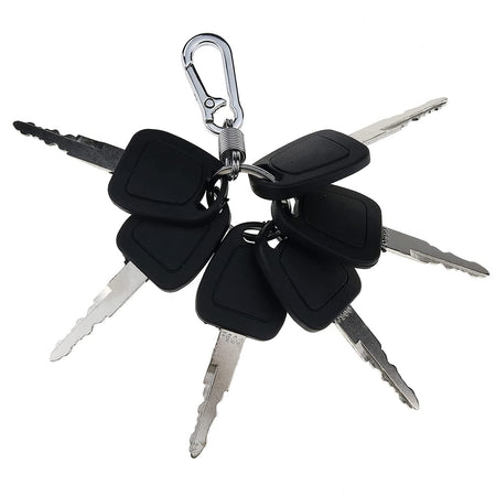 6X F900 Ignition Keys with Key Chain for Doosan/Daewoo Terex Bobcat Excavator Model K1009605 K1009605B - KUDUPARTS