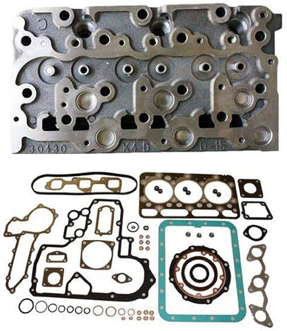 D1703 Complete Cylinder Head with Valves & Springs+ Full Gasket for Kubota Tractor L3240F L3300F - KUDUPARTS