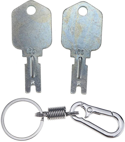 Ignition Keys #166 with Key Chain for Clark Yale Hyster Komatsu Gradall Gehl Crown 186304 51335040 A214062 1430 Hyster Forklift - KUDUPARTS