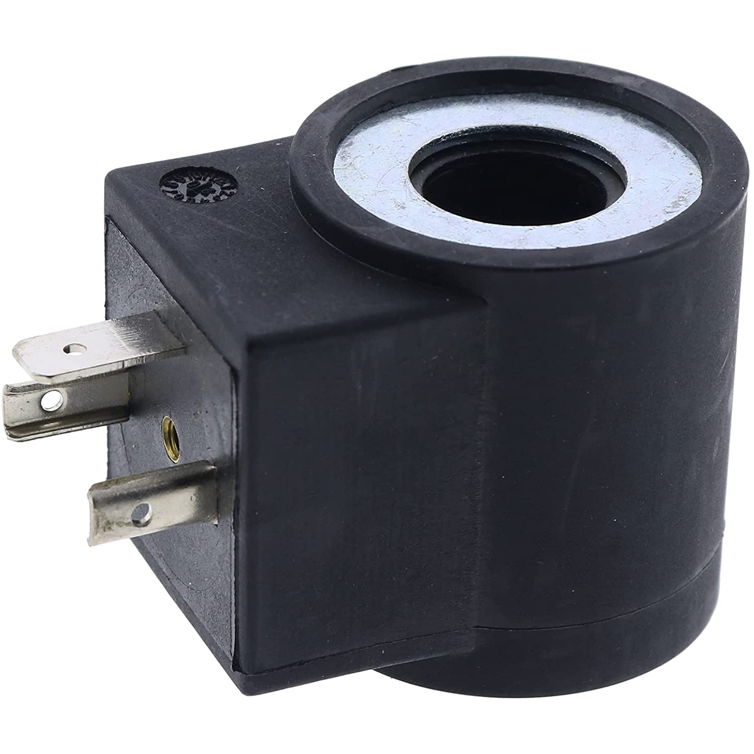 Cylindrical Solenoid Valve Coil (3/4'' Hole) 6306012 with 3 Prongs DIN Connector 24V DC Compatible with HydraForce Valve Stem Series 08 80 88 98 - KUDUPARTS