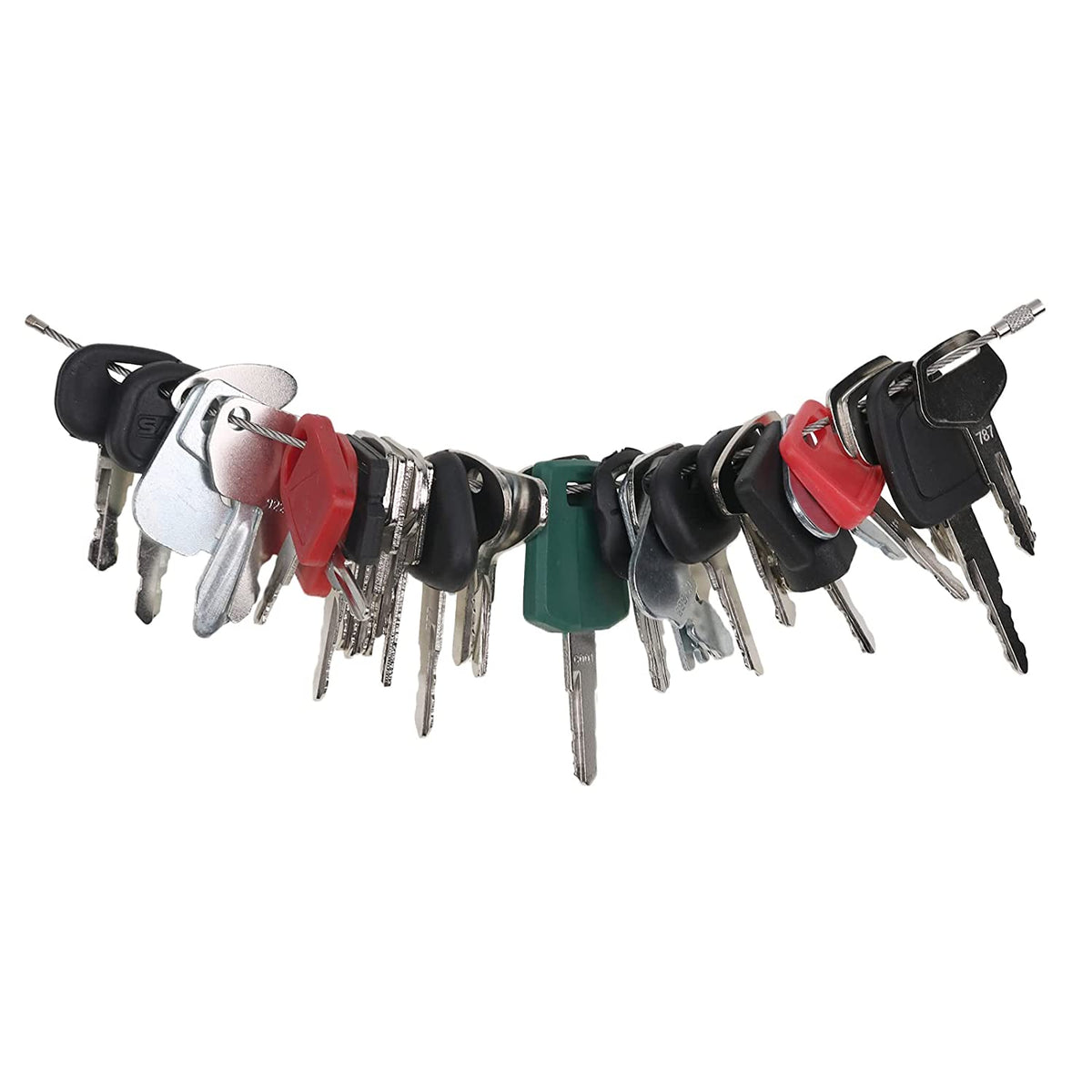35 Ignition Key Set Equipment with Ring for Bobcat Case CAT John Deere JD Komatsu JCB Cat Ferguson New Holland Mitsubishi and More - KUDUPARTS