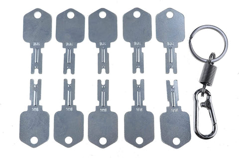 Ignition Keys #166 with Key Chain for Clark Yale Hyster Komatsu Gradall Gehl Crown 186304 51335040 A214062 1430 Hyster Forklift - KUDUPARTS