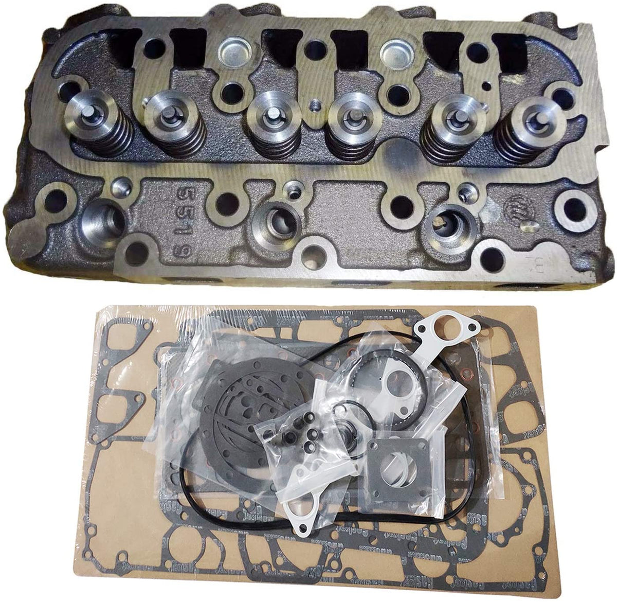 Complete Cylinder Head + Full Gasket Kit For Kubota D1105 Engine - KUDUPARTS