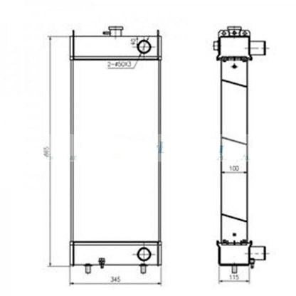 For Komatsu Wheel Loader WA200-5 WA250-5 WA270-5 Water Tank Radiator Core ASS'Y 418-03-31112 - KUDUPARTS