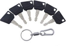 6X Ignition Keys #14607 with Key Chain 701/45501 333/Y1374 331/26790 for JCB 3CX Bomag Dynapac Terex Vibromax NH Ford Moxy Wacker Neuson Hamm Volvo Mini Excavator Bomag Cat New Holland - KUDUPARTS