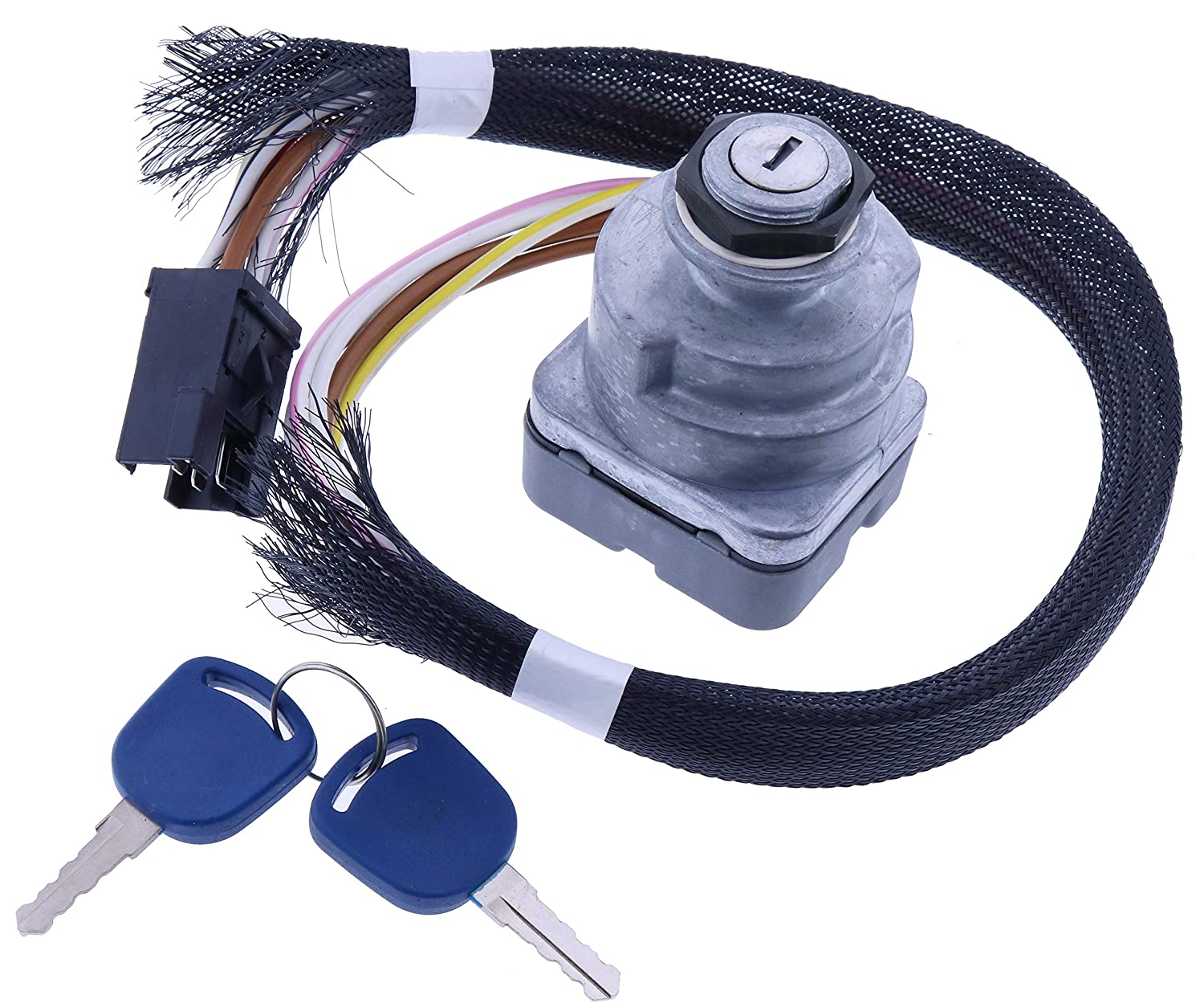 Ignition Switch 81864288 F0NN11N501AA 1100-0962 for New Holland TS100 TS110 TS115 TS125A TS130A TS135A TS6000 TS6020 TS6030 TS90 Case IH Ford 6640 5640 8340 7840 7740 8260 8360 8560+ Series - KUDUPARTS