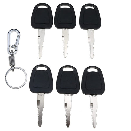 6X F900 Ignition Keys with Key Chain for Doosan/Daewoo Terex Bobcat Excavator Model K1009605 K1009605B - KUDUPARTS