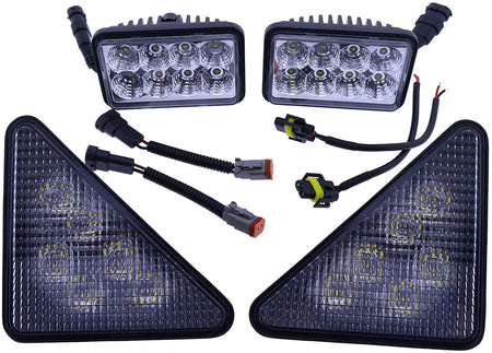 Complete LED Light Kit Compatible with Bobcat Skid Steer 751 753 763 773 863 864 873 883 963 A220 A300 S130 S150 S160 S175 S185 S205 S220 S250 S300 S330 T140 T180 T190 T200 T250 T300 T320 - KUDUPARTS