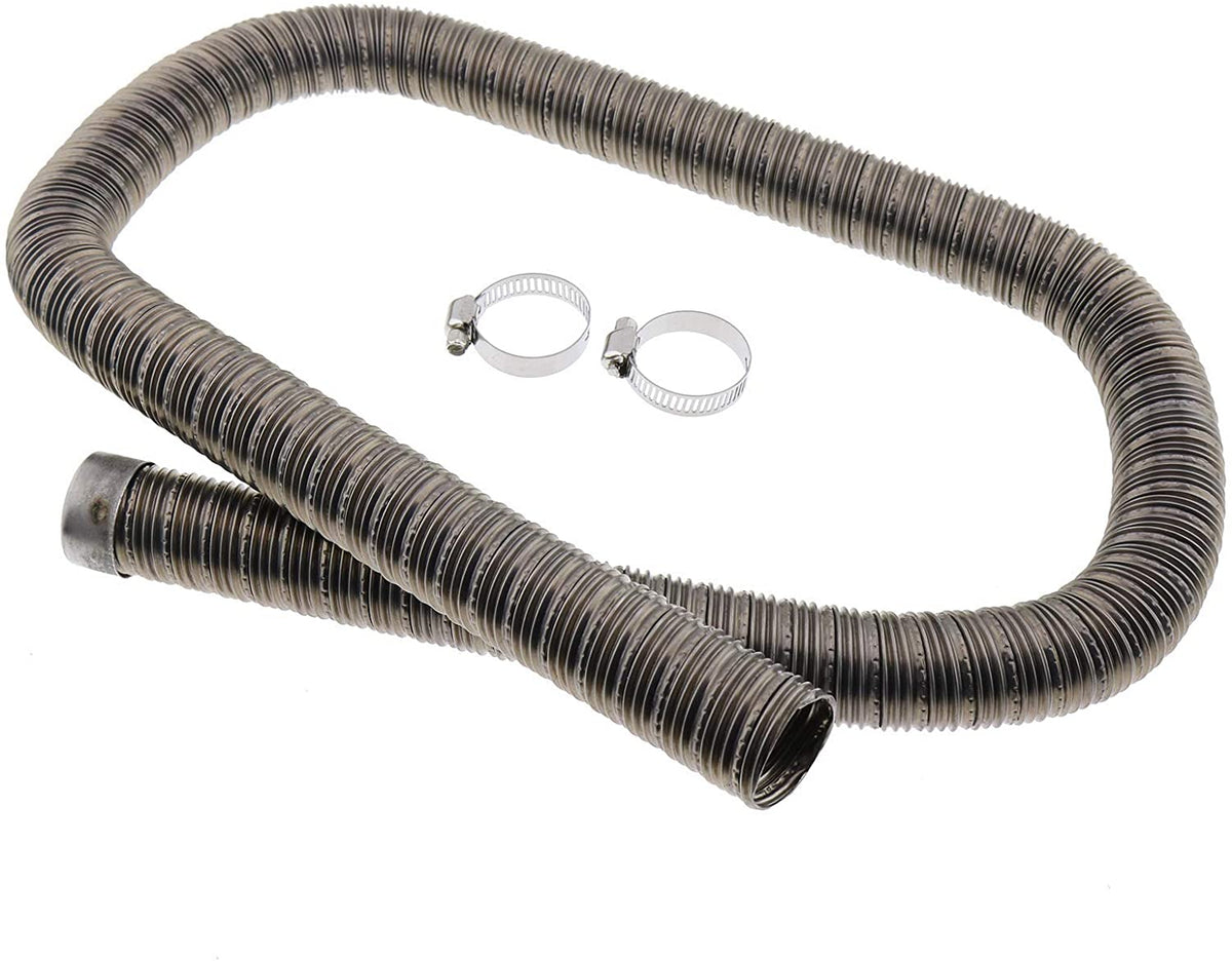 24mm Stainless Steel Exhaust Pipe(1m) 36061296 90394 with Clamps Compatible with Webasto Eberspacher - KUDUPARTS