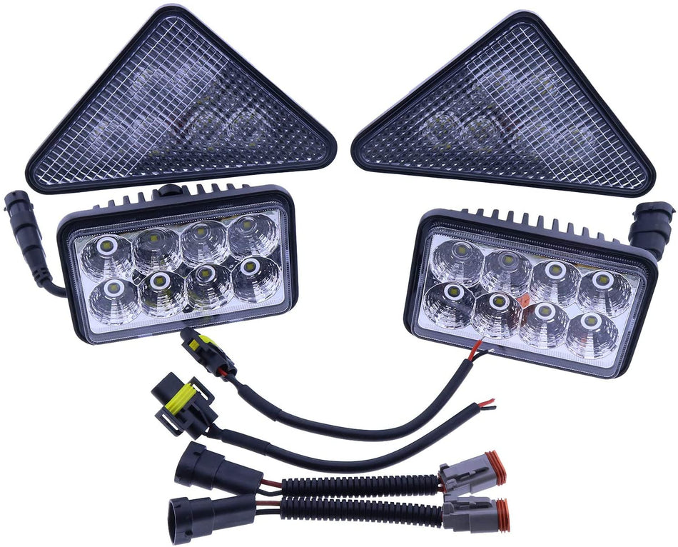 Complete LED Light Kit Compatible with Bobcat Skid Steer 751 753 763 773 863 864 873 883 963 A220 A300 S130 S150 S160 S175 S185 S205 S220 S250 S300 S330 T140 T180 T190 T200 T250 T300 T320 - KUDUPARTS