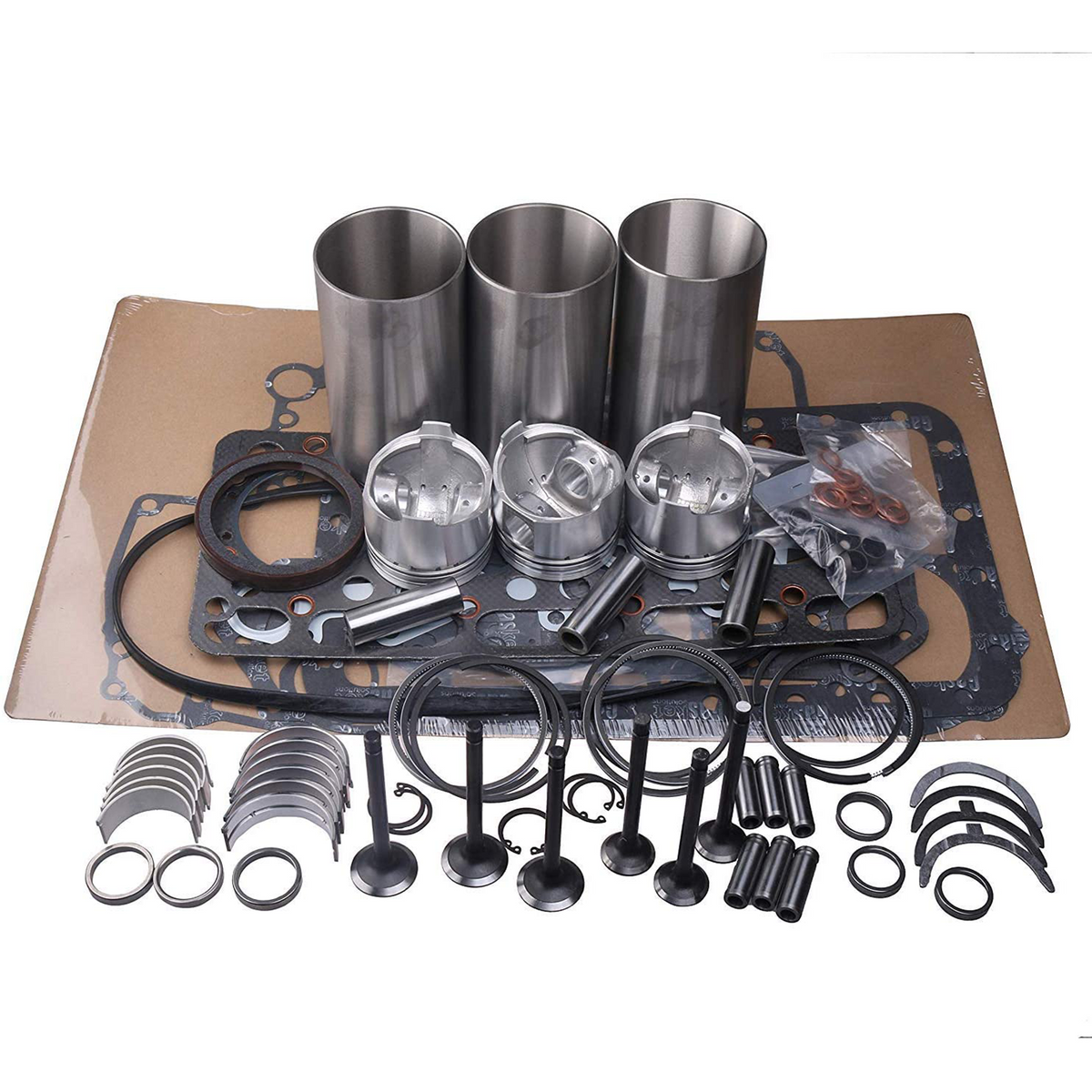 Overhaul Rebuild Kit with Liner Sleeves Fit for Kubota D1503 Engine KX91-3 U35 R420 R420S - KUDUPARTS