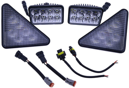 Complete LED Light Kit Compatible with Bobcat Skid Steer 751 753 763 773 863 864 873 883 963 A220 A300 S130 S150 S160 S175 S185 S205 S220 S250 S300 S330 T140 T180 T190 T200 T250 T300 T320 - KUDUPARTS